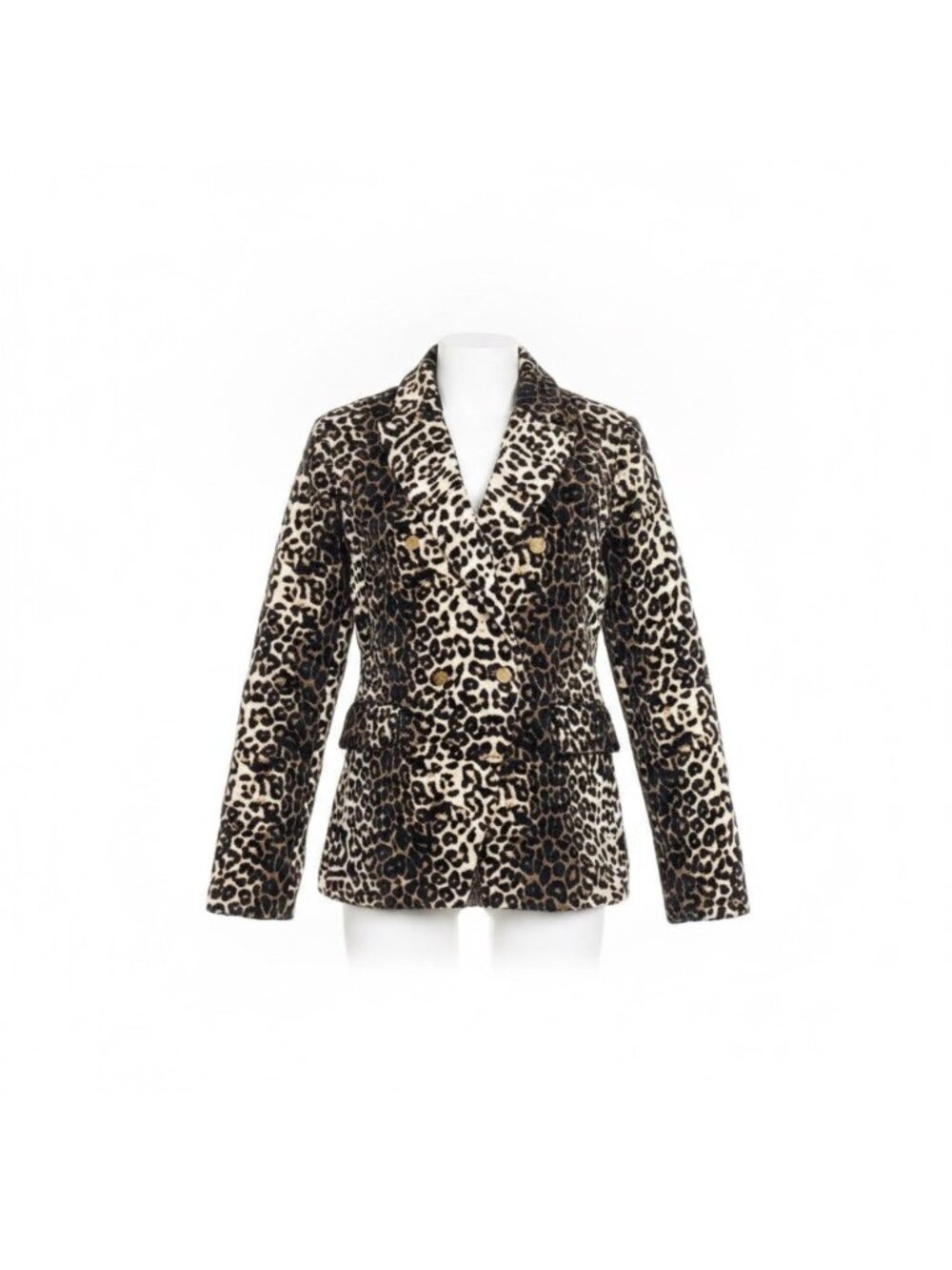 Carolina Belle Womens Leopard Print Blazer Animal Print Single-Breasted Size M